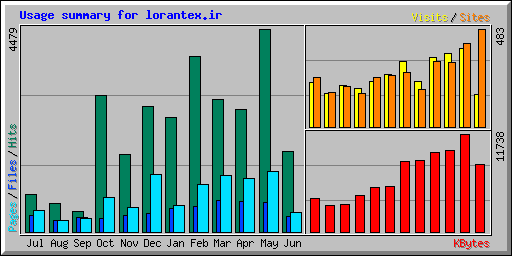 Usage summary for lorantex.ir